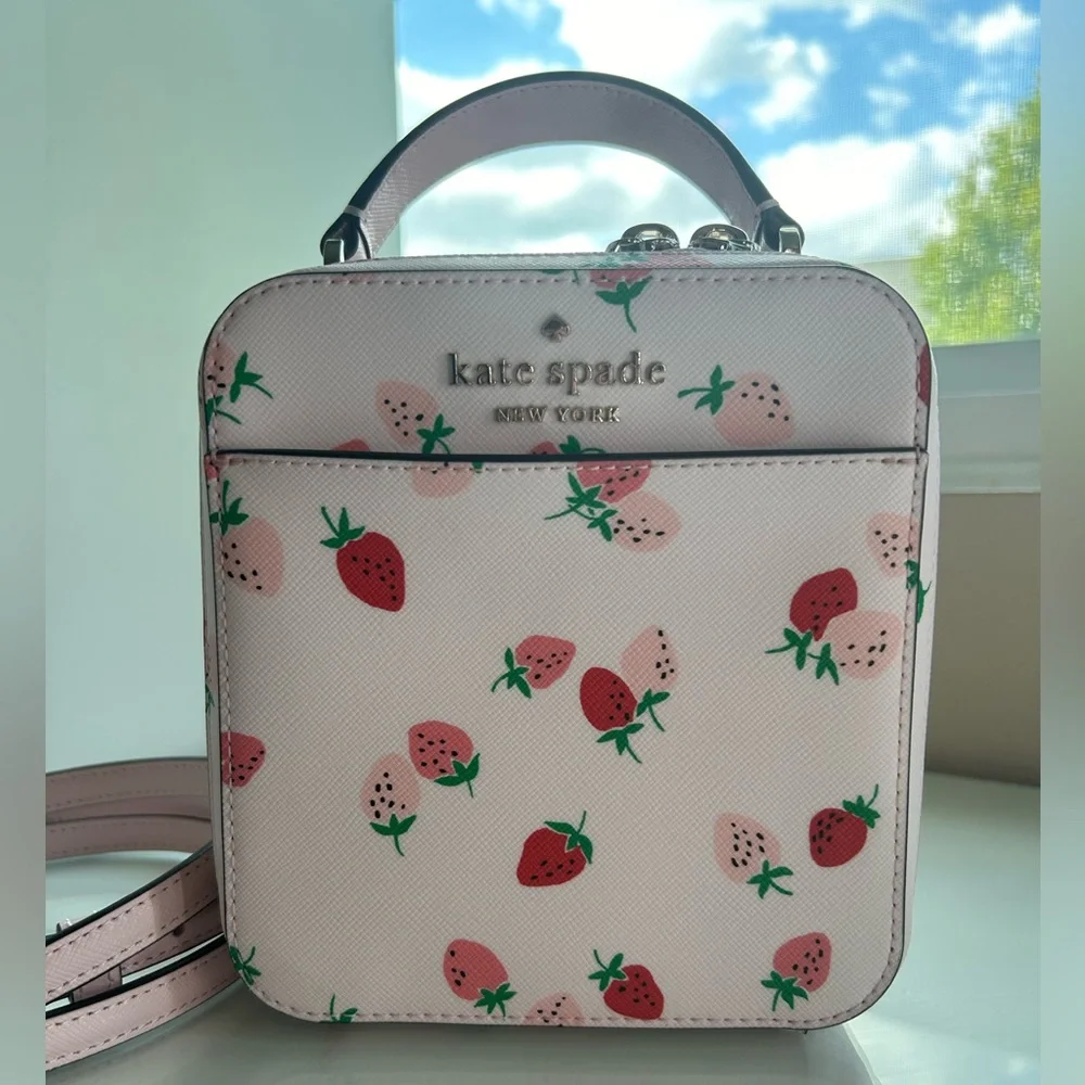 Kate Spade Strawberry Pink Small Crossbody - Picture 1 of 15